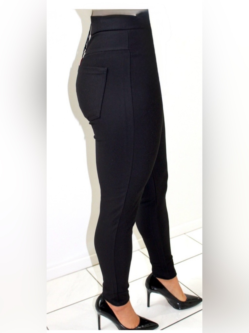 Maze Collection Black Ponte Leggings Women's Plus Size 3X